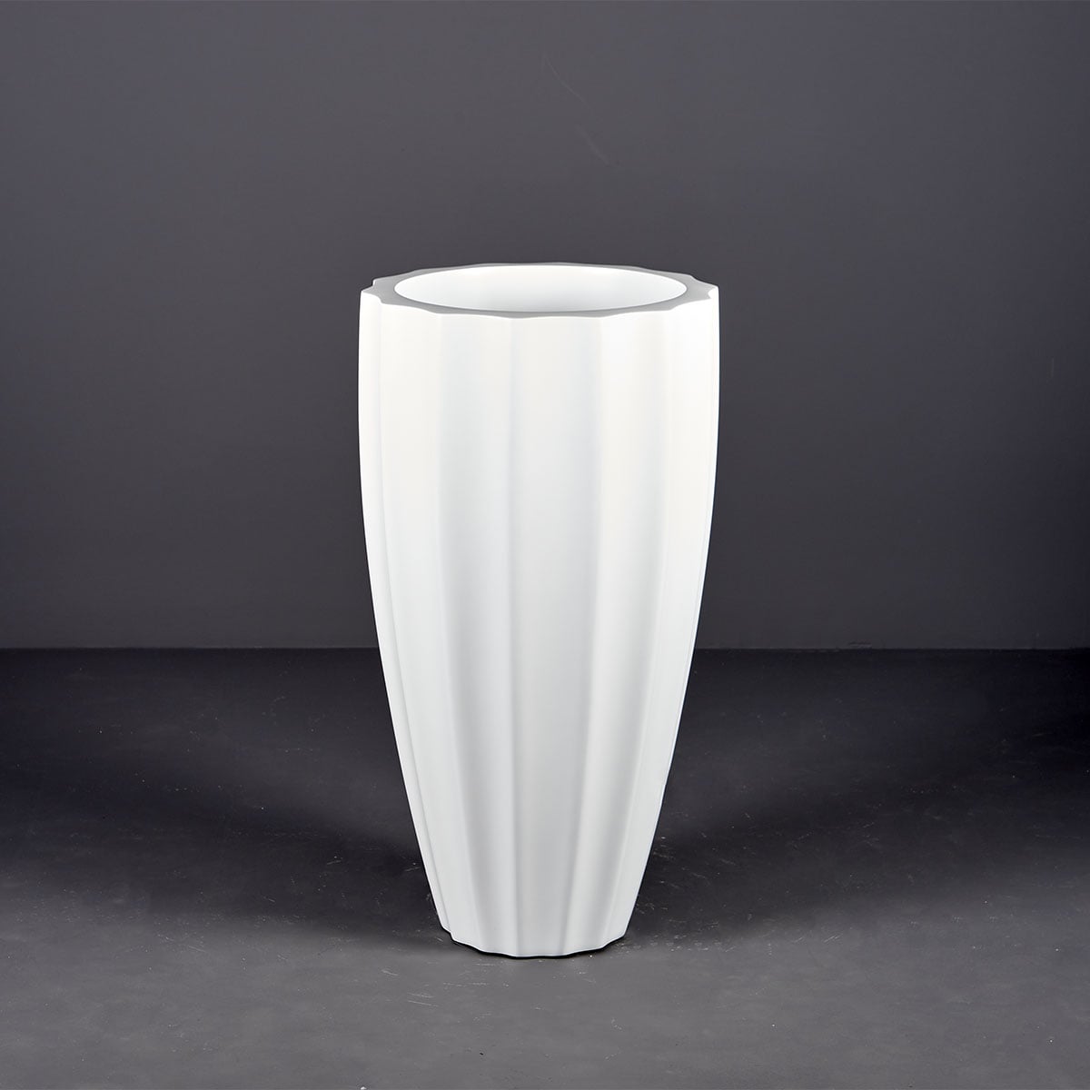 San Jose Tall Fluted Round Planter